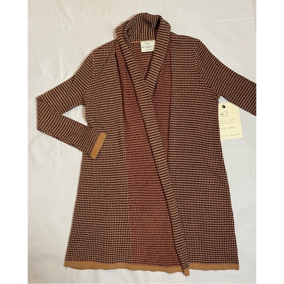 NWT New Love For Humanity Knit Open Front Cardigan Size L - Picture 10 of 14